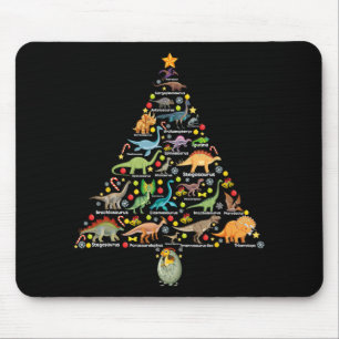 Tapis De Souris Sapin de Noël Fanny Dinosaure Cadeaux de Noël Dino