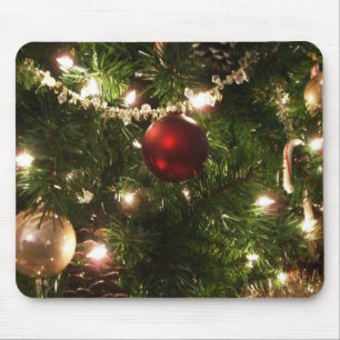 Tapis De Souris Sapin de Noël I Fêtes Jolies Vert et Rouge