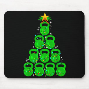 Tapis De Souris Sapin de Noël Kettlebell Xmas Gym Entraînement Fit