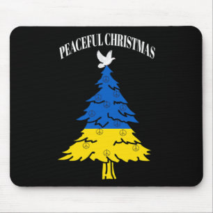 Tapis De Souris Sapin de Noël paisible Paix en Ukraine