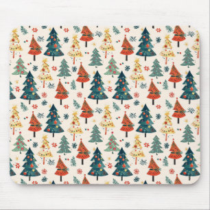Tapis De Souris Sapins de Noël Colorés Motif Sans Couture