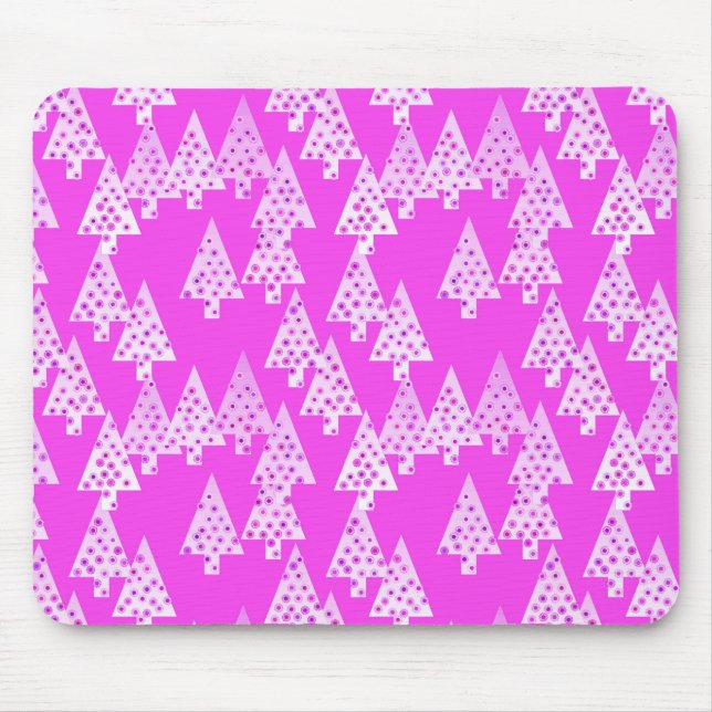 Tapis De Souris Sapins de Noël fleurs modernes - rose orchidée (Devant)