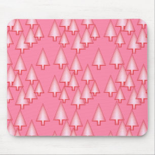 Tapis De Souris Sapins de Noël métalliques modernes - rose corail