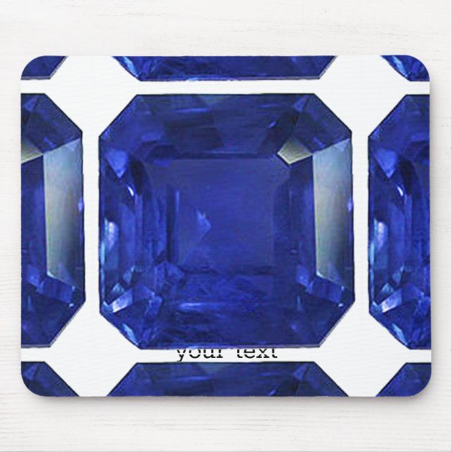 Tapis De Souris Sapphire bleu rectangulaire carré (Devant)