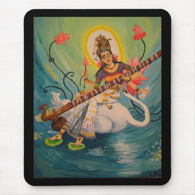 Tapis De Souris Saraswati peignant Mousepad (Devant)