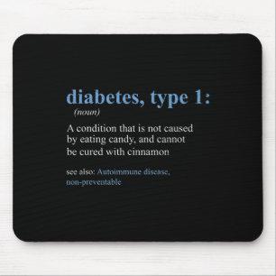 Tapis De Souris Sarcasme amusant T1D Diabète Définition Sensibilis