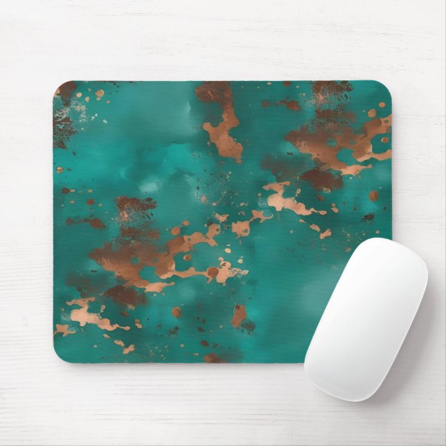 Tapis De Souris Sarcelle et bronze (Avec souris)