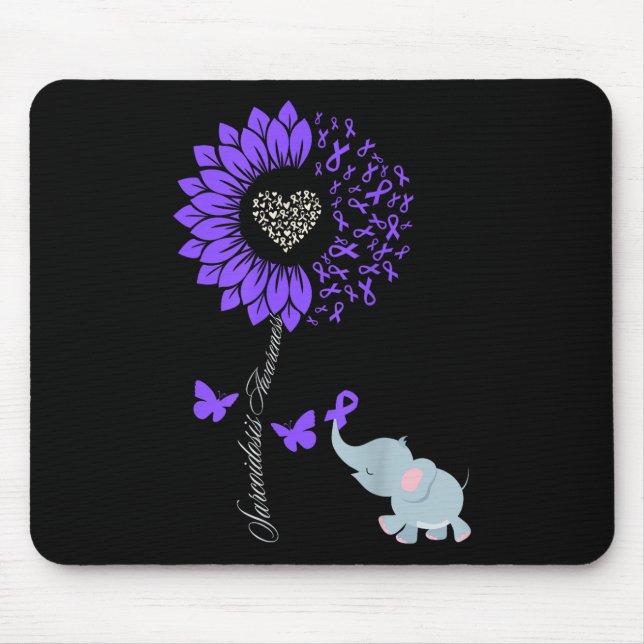 Tapis De Souris Sarcoïdose Sensibilisation Tournesol éléphant Papi (Devant)