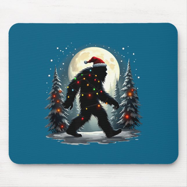 Tapis De Souris Sasquatch 67 Santa Bigfoot Christmas Tree Funny  (Devant)