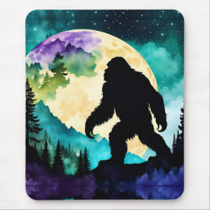 Tapis De Souris Sasquatch Pleine lune sur la montagne II