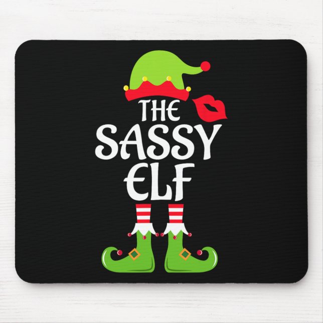 Tapis De Souris Sassy Elf Matching Family Group Christmas Party Xm (Devant)