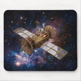 Tapis De Souris Satellite de communications Steampunk étoilé