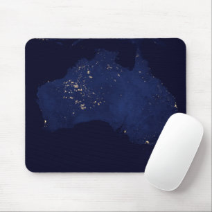 Tapis De Souris Satellite Les Lumières Nocturnes De L'Australie.