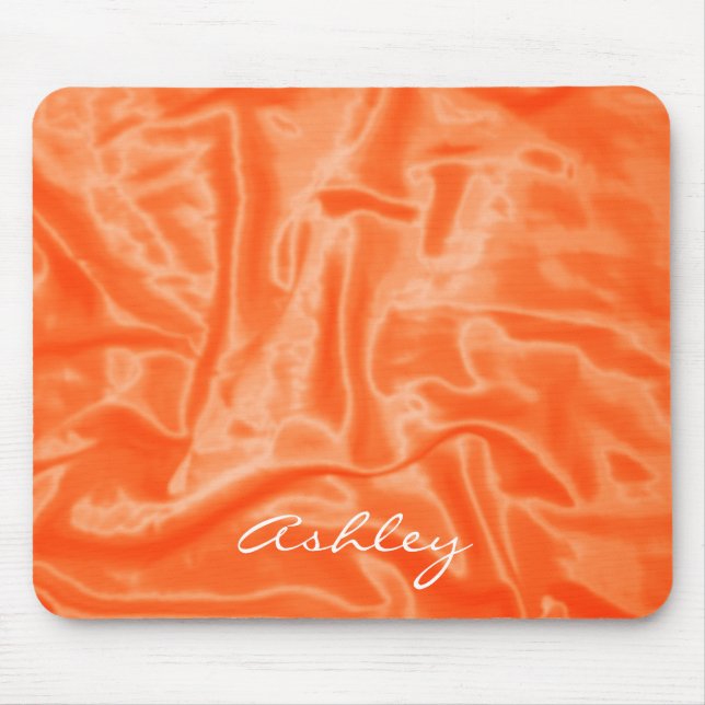 Tapis De Souris Satin Orange - Mousepad Ordinateur (Devant)
