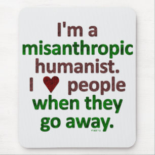 Tapis De Souris Satire misanthrope de solitaire d'humaniste