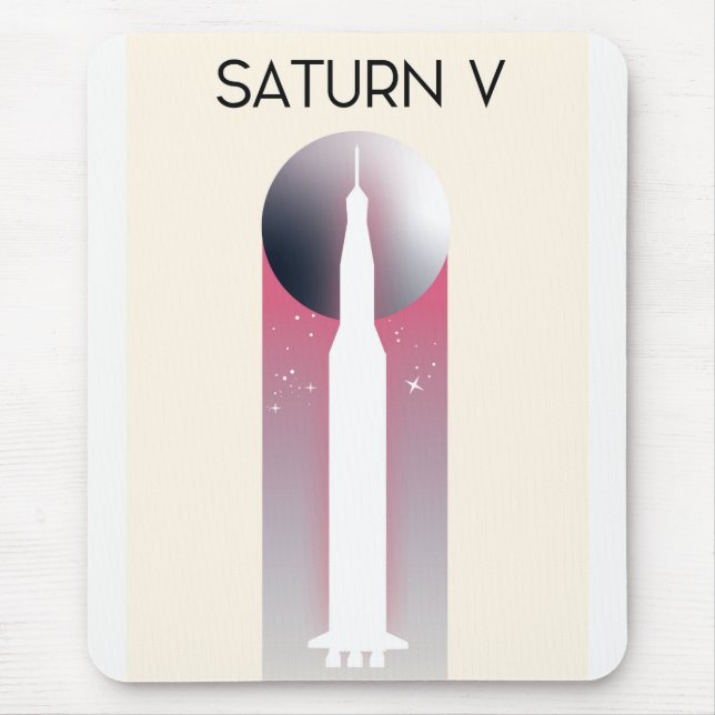 Tapis De Souris Saturn V Apollo Space Art (Devant)