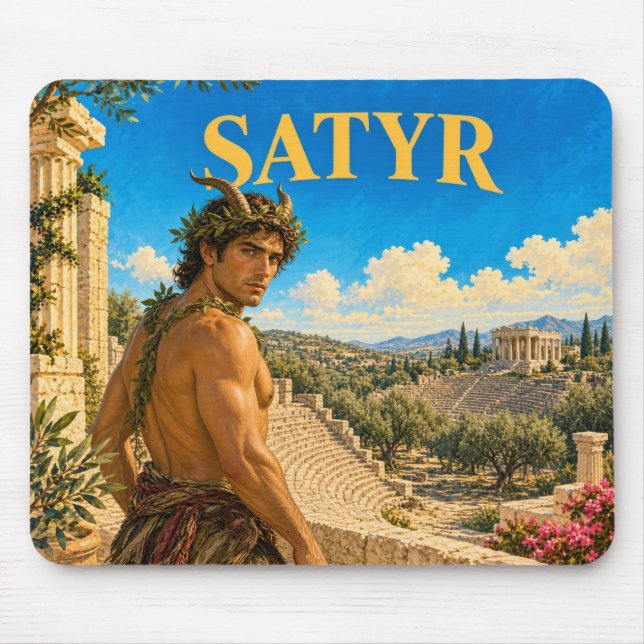 Tapis De Souris Satyre, Monstre de Fantasy Gothique (Devant)