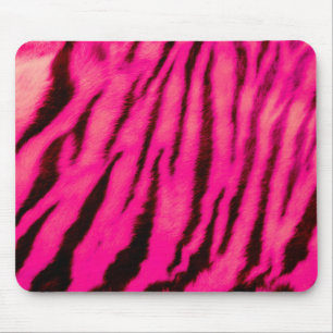 Tapis De Souris Sauvages et vibrants rayures de tigre rose