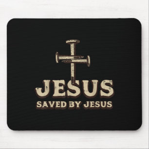 Tapis De Souris Sauvé par la croix de Jésus chrétien religieux Die