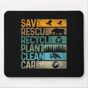 Tapis De Souris Sauver les abeilles Secourir les animaux Recycler