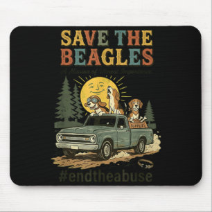 Tapis De Souris Sauver les Beagles Fin Animal Chien Vintage