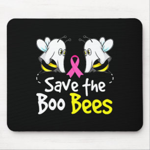 Tapis De Souris Sauvez Boo Bees Amusants Conscience du cancer du s