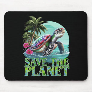 Tapis De Souris Sauvez La Planète Tortue de mer Jour des terres 20