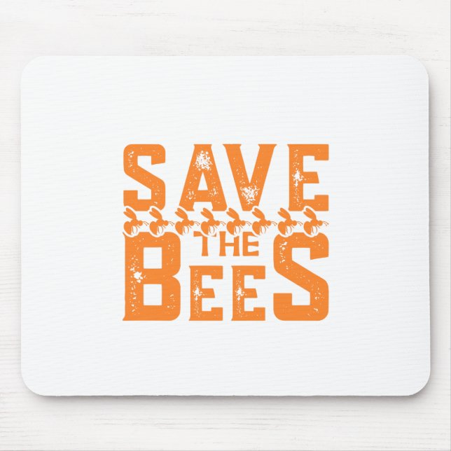 Tapis De Souris Sauvez les abeilles-abeilles-nature-jaune-mignon (Devant)