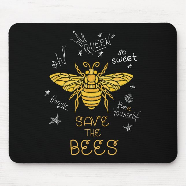 Tapis De Souris Sauvez les abeilles Graffiti Apiary Chemise Bee Be (Devant)