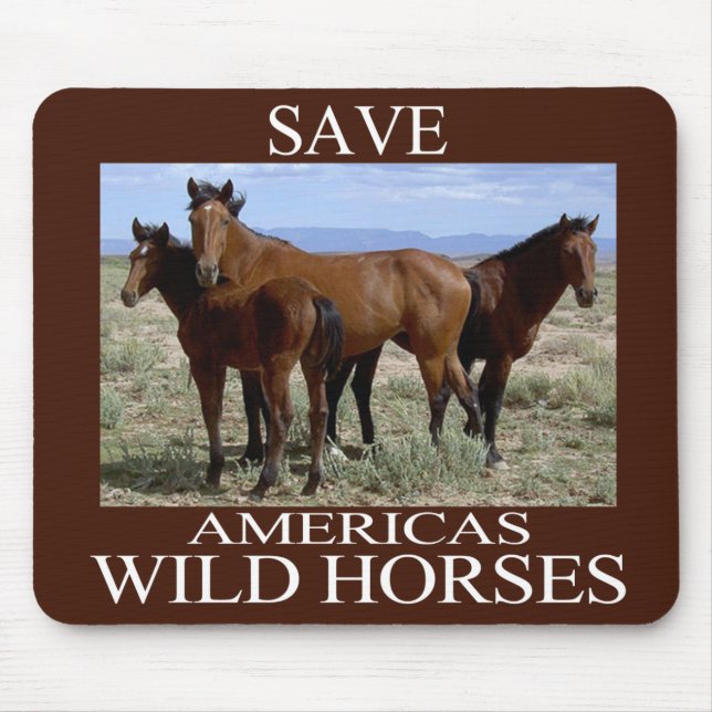 Tapis De Souris Sauvez les chevaux sauvages (Devant)