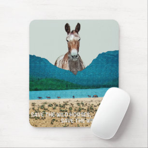 Tapis De Souris Sauvez les chevaux sauvages, sauvez la nature sauv