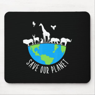 Tapis De Souris Sauvez notre planète Animaux Jour des terres de co