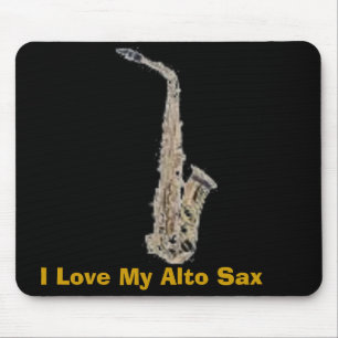 Tapis De Souris saxo, j'aime mon saxo d'alto