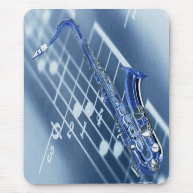 Tapis De Souris Saxophone bleu Mousepad (Devant)