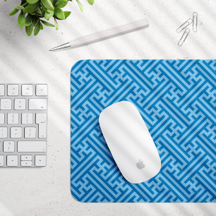 Tapis De Souris Sayagata motif, japonais, bleu et bleu bébé