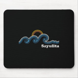 Tapis De Souris Sayulita Mexique Vagues de surf Plage au coucher d