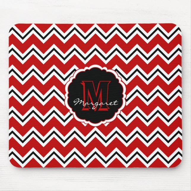 Tapis De Souris SC Chevron Pad-Red, Blanc et Noir (Devant)
