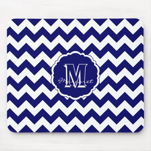 Tapis De Souris SC Chevron Souris Pad-Blue et Blanc foncé (Devant)