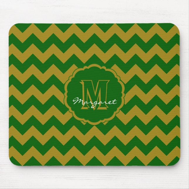 Tapis De Souris SC Chevron Souris Pad-Green et Or (Devant)