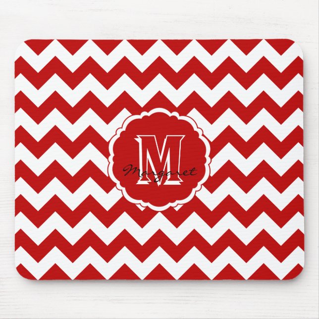 Tapis De Souris SC Chevron Souris rouge et blanc (Devant)