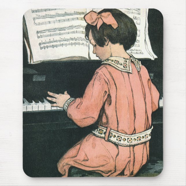 Tapis De Souris Scales de Jessie Willcox Smith, Piano Music Girl (Devant)