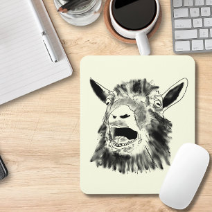 Tapis De Souris Scandale amusante de chèvre dessinant de l'art an