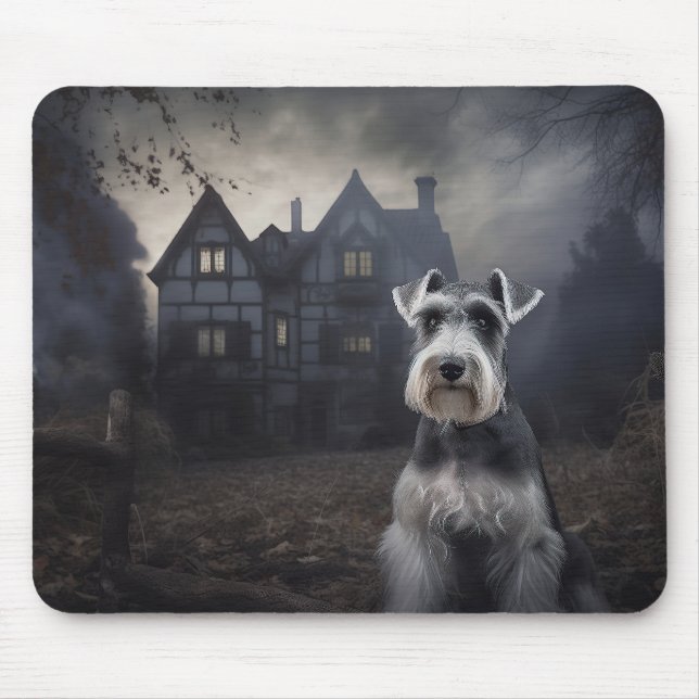 Tapis De Souris Scandale d'Halloween Schnauzer Miniature (Devant)