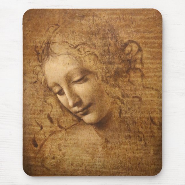 Tapis De Souris Scapigliata de Léonard de Vinci, Chef d'une femme (Devant)
