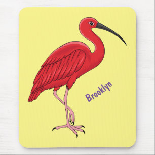 Tapis De Souris Scarlet ibis bird cartoon illustration