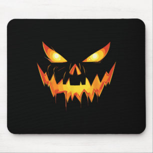 Tapis De Souris Scary Éffrayant Jack-o'-lantern Visage Citrouille