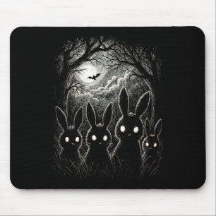 Tapis De Souris Scary Rabbit Eyes Forêt Costume d'Halloween Déplai