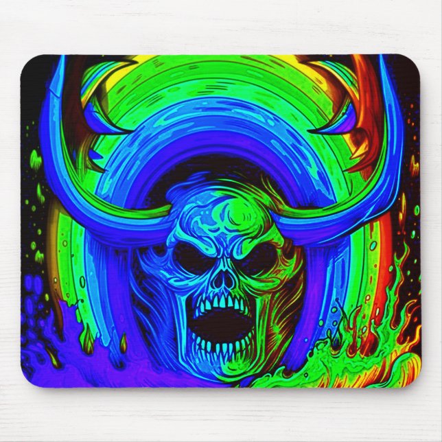 Tapis De Souris Scary Skull Art (Devant)