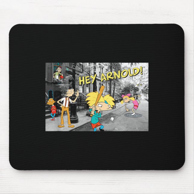 Tapis De Souris Scène de baseball d'Arnold Classique Dessin animé  (Devant)