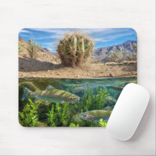 Tapis De Souris Scène de désert avec lac souterrain